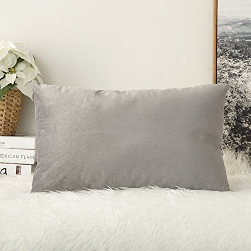 MIULEE Velvet Soft Soild Decorative Square Throw Pillow Cover Cushion Case for Sofa Bedroom Car 12 x 20 Inch 30 x 50 cm Fall 